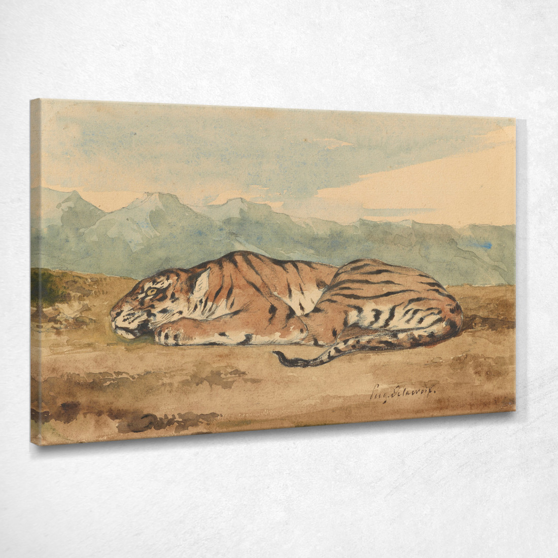 Tigre Reale Eugène Delacroix edx100 quadro stampato su tela Tigre Reale Eugène Delacroix edx100 quadro stampato su tela