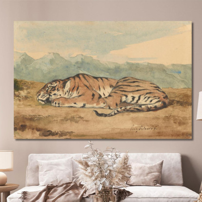 Tigre Reale Eugène Delacroix edx100 quadro stampato su tela