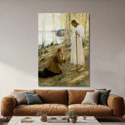 Cristo E Maria Maddalena Albert Edelfelt aed13 quadro stampato su tela