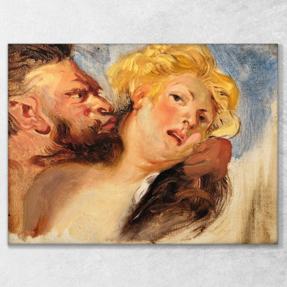 Satiro Che Abbraccia Una Ninfa Secondo Peter-Paul Rubens Eugène Delacroix edx103 quadro stampato su tela