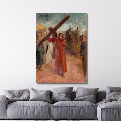 Cristo Porta La Croce Albert Edelfelt aed14 quadro stampato su tela