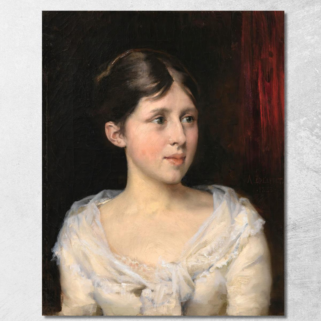 Ragazza In Abito Bianco Albert Edelfelt aed31 quadro stampato su tela