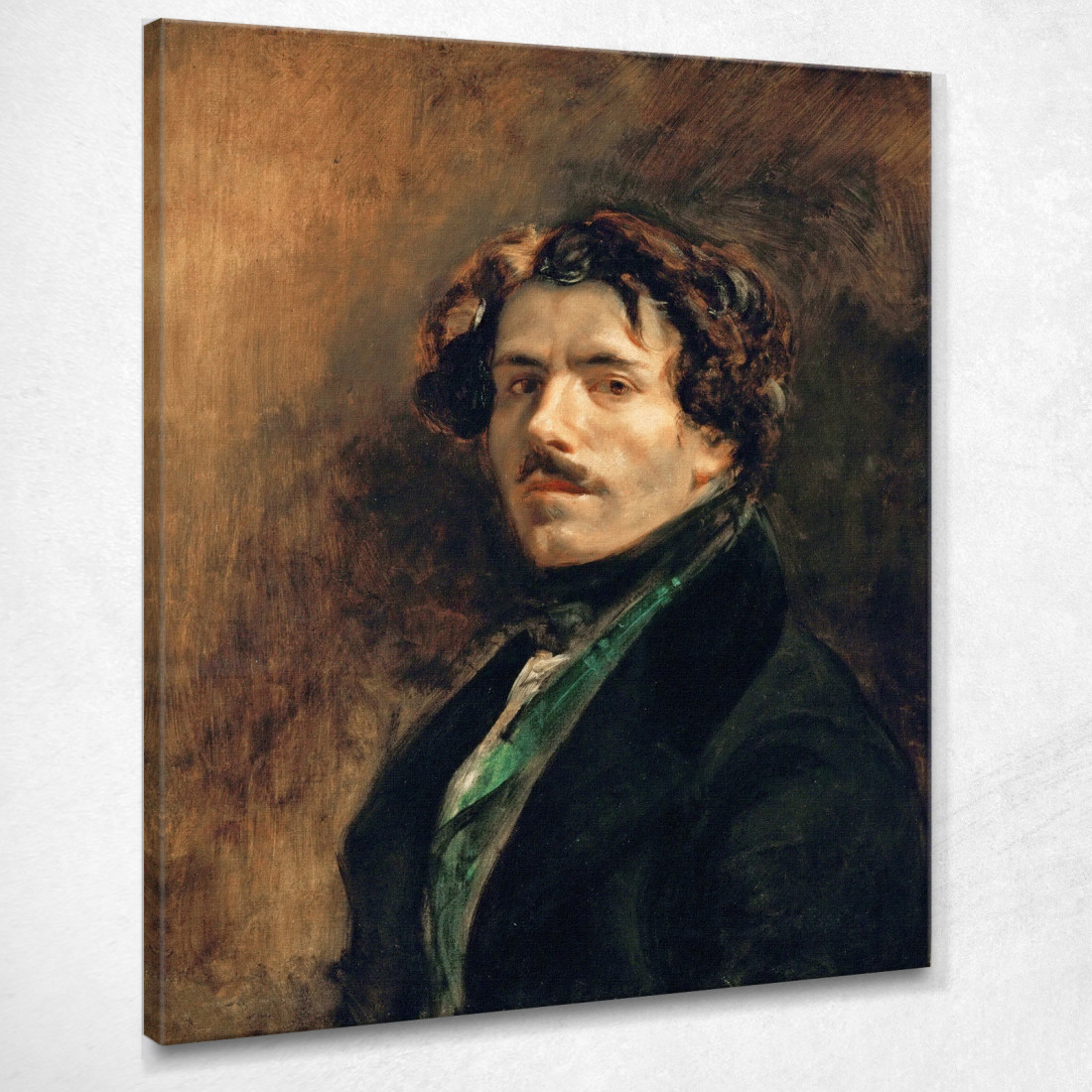 Autoritratto Con Gilet Verde Eugène Delacroix edx106 quadro stampato su tela Autoritratto Con Gilet Verde Eugène Delacroix edx106 quadro stampato su tela