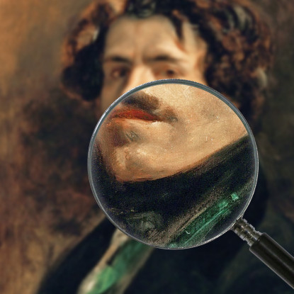 Autoritratto Con Gilet Verde Eugène Delacroix edx106 quadro stampato su tela