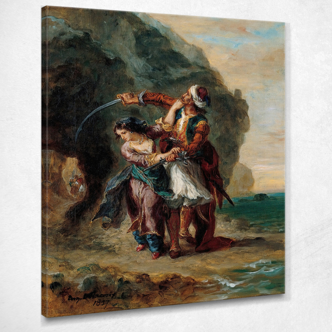 Selim E Zuleika Eugène Delacroix edx107 quadro stampato su tela Selim E Zuleika Eugène Delacroix edx107 quadro stampato su tela