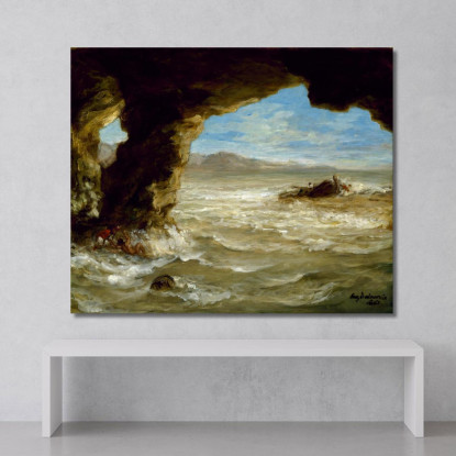 Naufragio Sulla Costa Eugène Delacroix edx108 quadro stampato su tela
