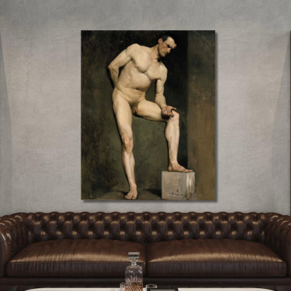 Studio 3 Dell'Accademia Dei Modelli Maschili Albert Edelfelt aed56 quadro stampato su tela