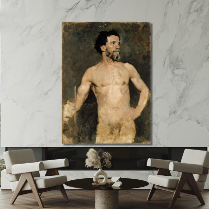 Studio Del Modello Maschile Albert Edelfelt aed59 quadro stampato su tela