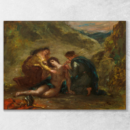 San Sebastiano Con Sant'Irene E Assistente Eugène Delacroix edx110 quadro stampato su tela