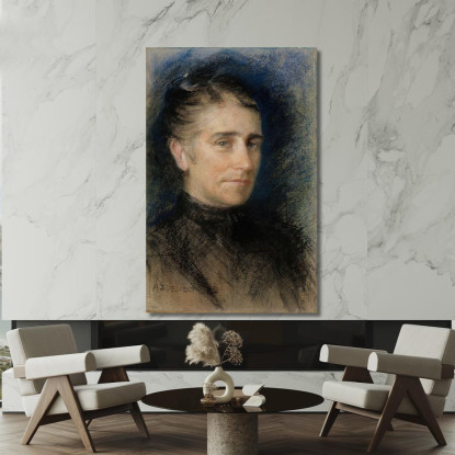 Ritratto Della Signora Emilie Krohn Albert Edelfelt aed86 quadro stampato su tela