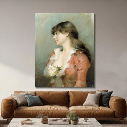 Profilo Di Una Giovane Donna Albert Edelfelt aed99 quadro stampato su tela