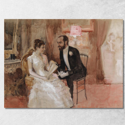 Scena Al Ballo Albert Edelfelt aed106 quadro stampato su tela