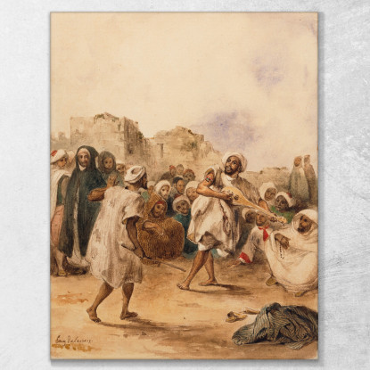 Giocatori In Cammino Eugène Delacroix edx115 quadro stampato su tela