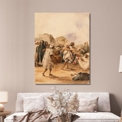 Giocatori In Cammino Eugène Delacroix edx115 quadro stampato su tela