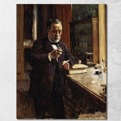 Studio Per Il Ritratto Di Louis Pasteur Albert Edelfelt aed122 quadro stampato su tela