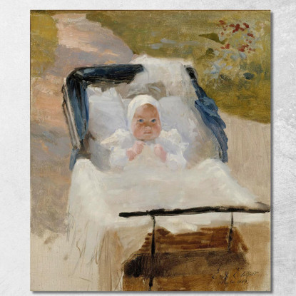 Il Figlio Dell'Artista Erik In Una Carrozzina Albert Edelfelt aed126 quadro stampato su tela