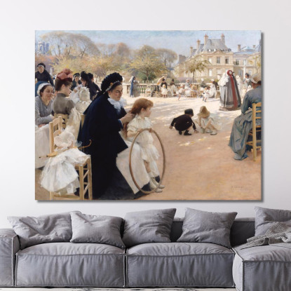 I Giardini Del Lussemburgo Parigi 1887 Albert Edelfelt aed133 quadro stampato su tela