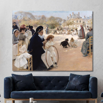 I Giardini Del Lussemburgo Parigi 1887 Albert Edelfelt aed133 quadro stampato su tela