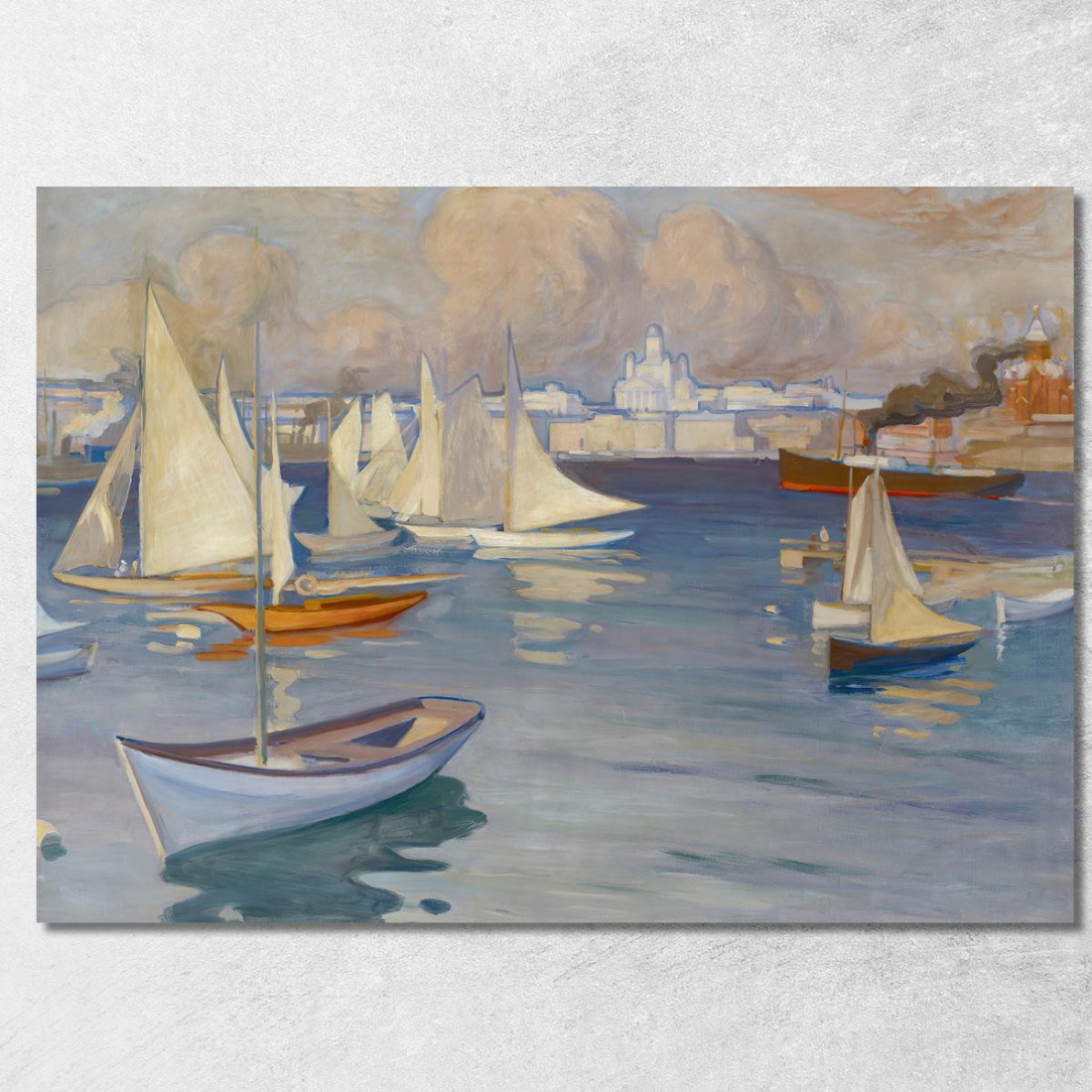 Il Porto Nyländska Jaktklubben Di Helsinki Albert Edelfelt aed135 quadro stampato su tela Il Porto Nyländska Jaktklubben Di Helsinki Albert Edelfelt aed135 quadro stampato su tela