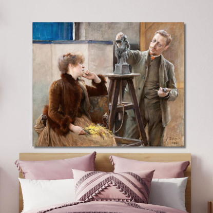 Lo Scultore Ville Vallgren E Sua Moglie Albert Edelfelt aed138 quadro stampato su tela