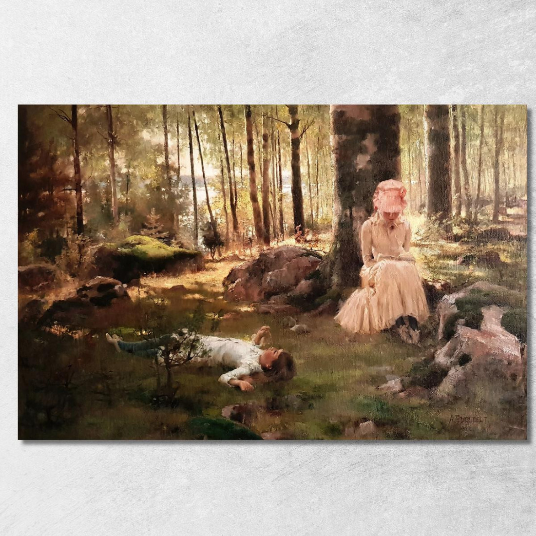 Sotto Le Betulle Albert Edelfelt aed142 quadro stampato su tela Sotto Le Betulle Albert Edelfelt aed142 quadro stampato su tela