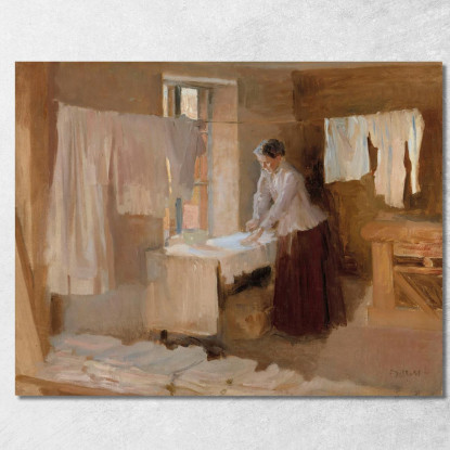 Donna Che Stira Studio Per Le Lavandaie Albert Edelfelt aed150 quadro stampato su tela