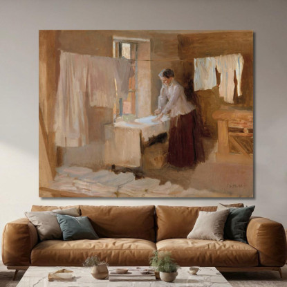 Donna Che Stira Studio Per Le Lavandaie Albert Edelfelt aed150 quadro stampato su tela