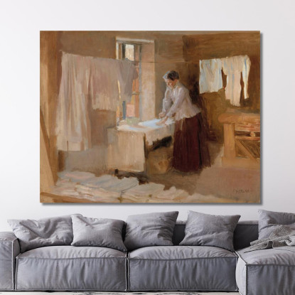 Donna Che Stira Studio Per Le Lavandaie Albert Edelfelt aed150 quadro stampato su tela