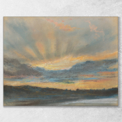 Tramonto Eugène Delacroix edx121 quadro stampato su tela
