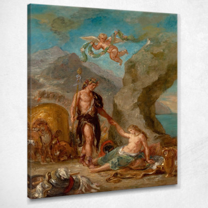 L'Autunno Bacco E Arianna Eugène Delacroix edx125 quadro stampato su tela