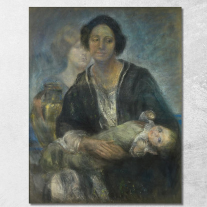 Donna Italiana Con Bambino Alice Pike Barney apb43 quadro stampato su tela