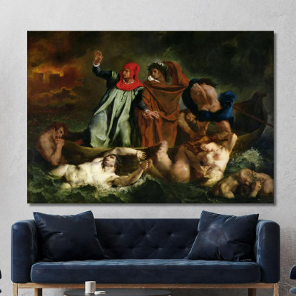 La Barca Di Dante Eugène Delacroix edx126 quadro stampato su tela