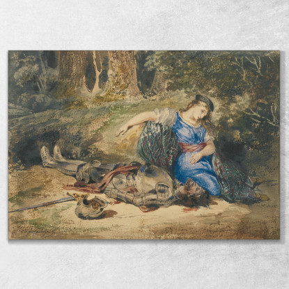La Morte Di Lara Eugène Delacroix edx128 quadro stampato su tela