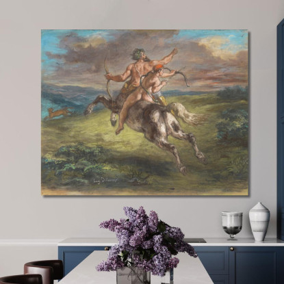 L'Educazione Di Achille Eugène Delacroix edx130 quadro stampato su tela