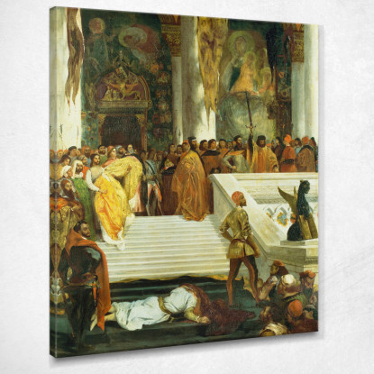 L'Esecuzione Del Doge Marino Faliero Eugène Delacroix edx132 quadro stampato su tela