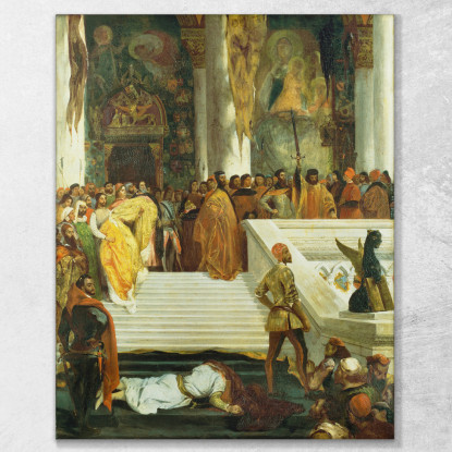 L'Esecuzione Del Doge Marino Faliero Eugène Delacroix edx132 quadro stampato su tela