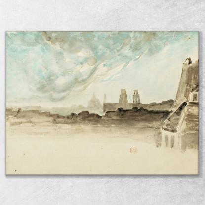 I Tetti Di Parigi Eugène Delacroix edx139 quadro stampato su tela
