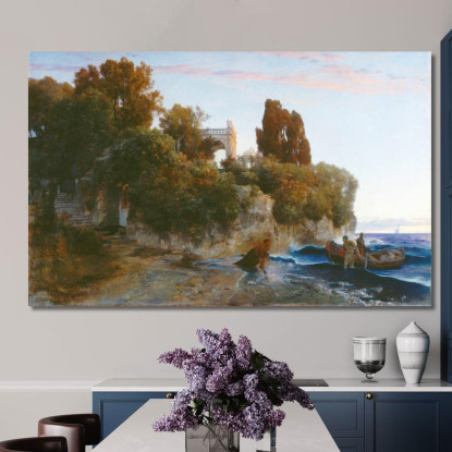 Castello Sul Mare E Omicidio Nel Giardino Del Castello Arnold Böcklin abk6 quadro stampato su tela