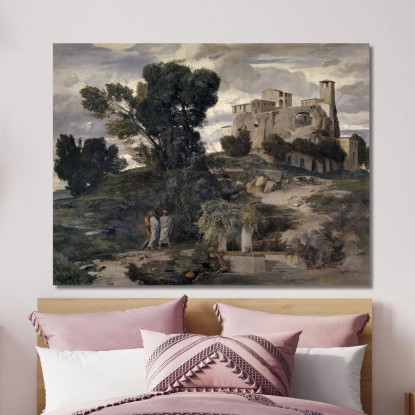 Sulla Strada Per Emmaus Arnold Böcklin abk35 quadro stampato su tela