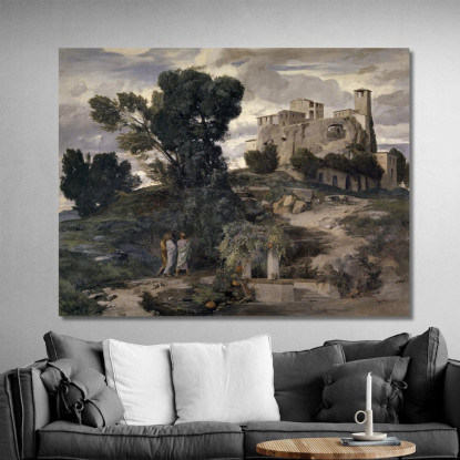 Sulla Strada Per Emmaus Arnold Böcklin abk35 quadro stampato su tela