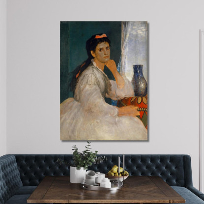 Ritratto Di Clara Böcklin Figlia Maggiore Dell'Artista Arnold Böcklin abk45 quadro stampato su tela