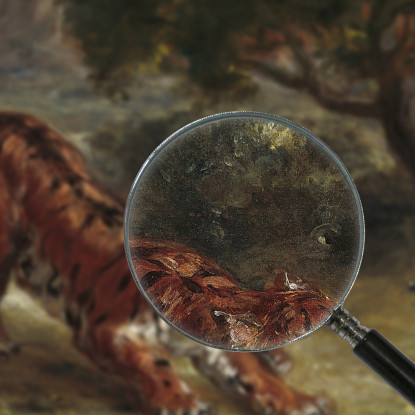 Tigre E Serpente Eugène Delacroix edx150 quadro stampato su tela