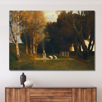 Il Bosco Sacro Arnold Böcklin abk70 quadro stampato su tela