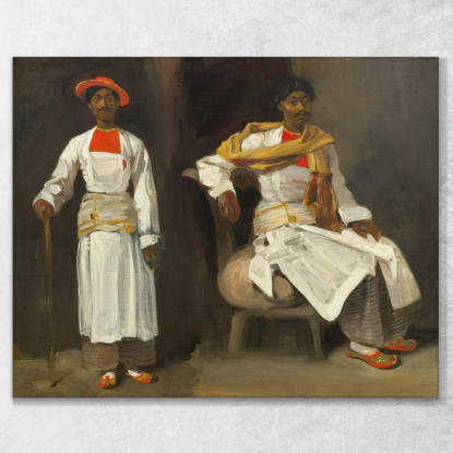 Due Studi Di Un Indiano Di Calcutta Seduto E In Piedi Eugène Delacroix edx153 quadro stampato su tela