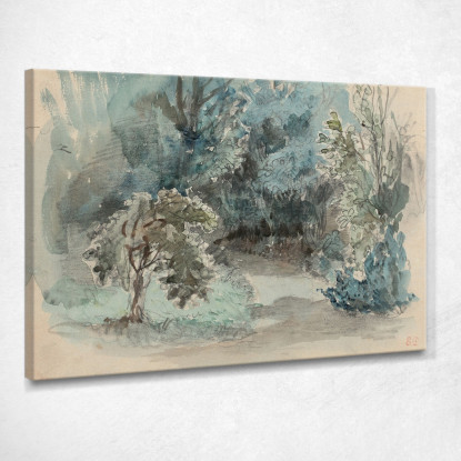 Veduta Presunta Del Giardino Champrosay Eugène Delacroix edx155 quadro stampato su tela