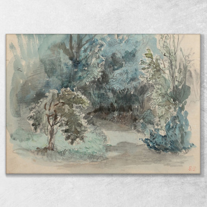 Veduta Presunta Del Giardino Champrosay Eugène Delacroix edx155 quadro stampato su tela