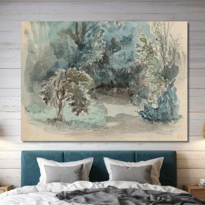 Veduta Presunta Del Giardino Champrosay Eugène Delacroix edx155 quadro stampato su tela