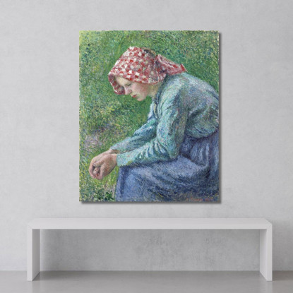 Una Contadina Seduta 1885 Camille Pissarro cps7 quadro stampato su tela