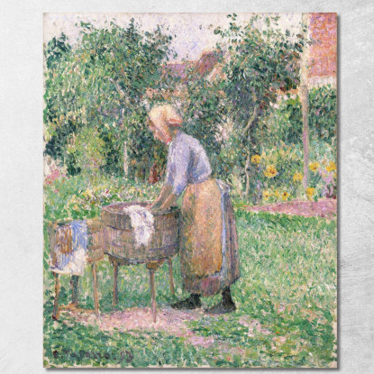 Una Lavandaia A Éragny 1893 Camille Pissarro cps8 quadro stampato su tela