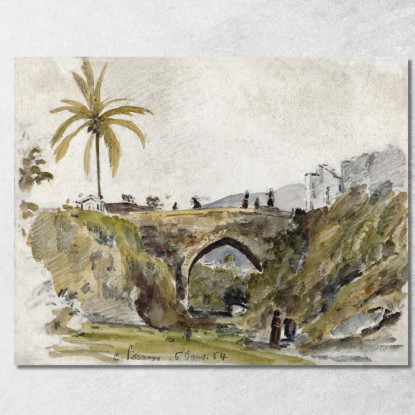 Ponte A Caracas 1854 Camille Pissarro cps17 quadro stampato su tela